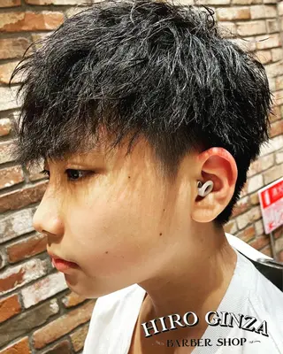 ミディアム パーマ ヘアアレンジ メンズ ヒロ銀座 石川 昂のヘアスタイル