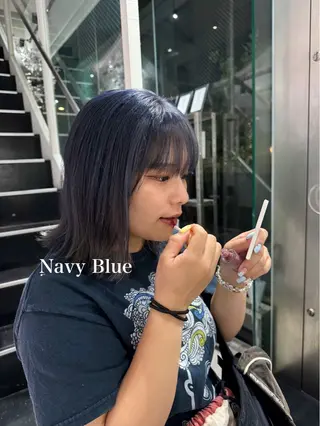 ミディアム カラー mao/天神ブリーチ ハイトーンカラーのヘアスタイル