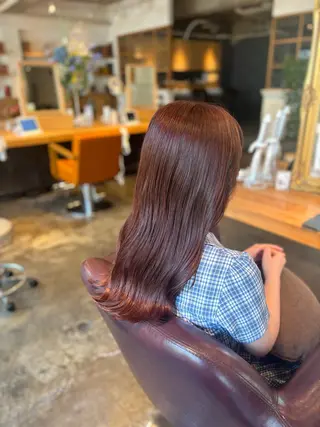 ロング カラー 髪質改善カラー ベージュ🤎YUMEのヘアスタイル