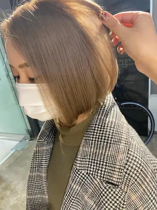 ミディアム ヘアアレンジ メンズ キッズ ネイル マツエク・マツパ 透明感カラー🤎 ゆりのヘアスタイル