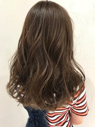 ロング カラー パーマ ヘアアレンジ マツエク・マツパ 韓国ヘア/レイヤー /透明感カラー❤️のヘアスタイル