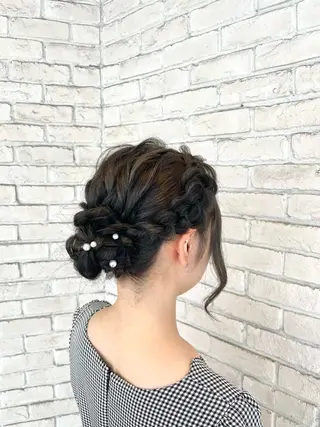 ミディアム ヘアアレンジ ブリーチ超特化美容師 ☯️ルカ✡️💫のヘアスタイル