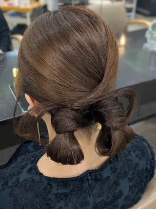 セミロング ヘアアレンジ レンタルサロンcode天神南所属・ヘアセット❤️着付け Akaneのヘアスタイル