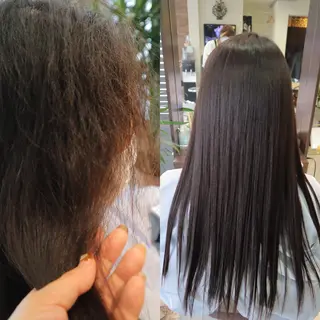 ロング 【南草津】髪質改善 ヘナカラー＆縮毛矯正のヘアスタイル
