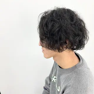 ミディアム メンズ 柏メンズカットパーマ NO.1タイチのヘアスタイル