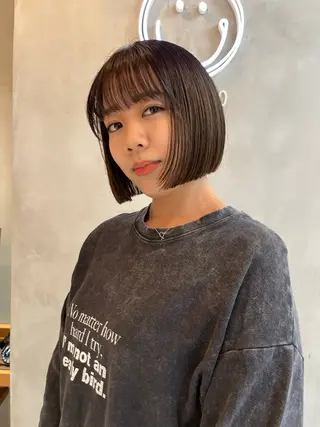 ミディアム カラー ボブ&顔まわりレ イヤー♡TOMOE♡のヘアスタイル