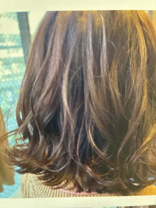 ミディアム パーマ 金町美容室 お洒落roomルシアのヘアスタイル