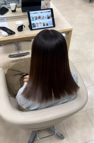 ロング シャドウパーマ／骨格 矯正カット　トモキのヘアスタイル