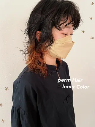 ミディアム カラー 市川 千夏のヘアスタイル