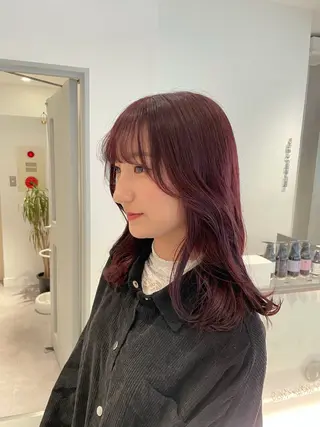 セミロング カラー 🪞透け感&韓国ヘア 🪞honokaのヘアスタイル