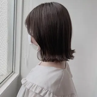 ミディアム カラー 𓏸レイヤー髪質改善 透けカラーカノン🫧のヘアスタイル