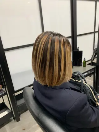 ミディアム カラー 菊地 旬のヘアスタイル