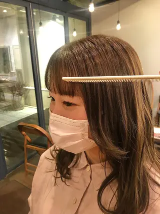 ミディアム カラー ヘアアレンジ 抜け感ボブ×パーマ |kazaneのヘアスタイル