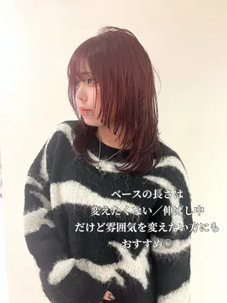 ミディアム カラー 尾崎隼大 レイヤー/ウルフのヘアスタイル