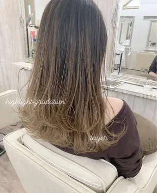ロング カラー レイヤーカットモデル 募集/藤原一真のヘアスタイル