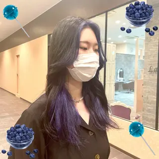 ロング カラー 梅田美容室/ ウルフカットのヘアスタイル