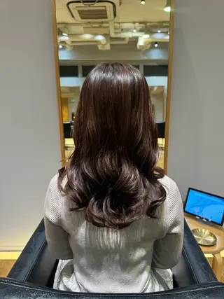 セミロング 大人可愛い♡コテ巻き パーマ🌼杉田 萌恵のヘアスタイル