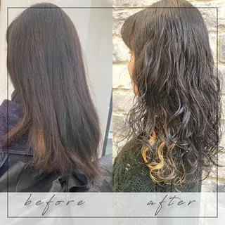 セミロング パーマ くせ毛×ショート 上岡勇祐のヘアスタイル