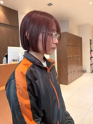 ミディアム ルナ|縮毛矯正 ×デザインカラー🥝のヘアスタイル