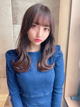 セミロング カラー パーマ 髪質改善 の達人/杉原碧仁のヘアスタイル