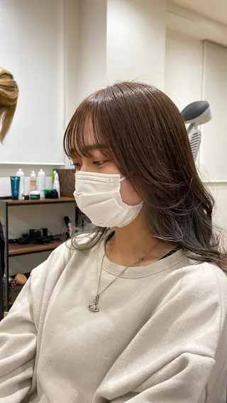 セミロング YASUHIRO グレージュ/メンズのヘアスタイル