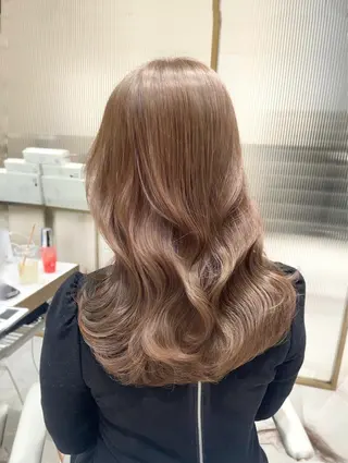 セミロング カラー ヘアアレンジ 🤎小顔レイヤー /ベージュ🤎友香のヘアスタイル