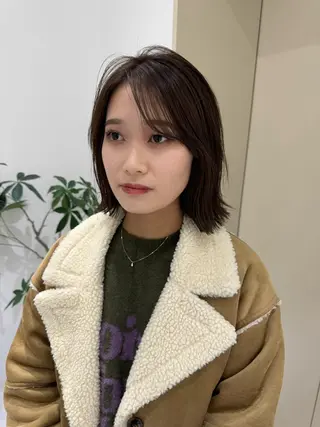 ショート 透明感カラー ボブ ミディアム 齊木勇人のヘアスタイル