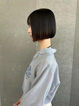 ショート 縮毛矯正×艶髪カラー 髪質改善/三ツ木のヘアスタイル
