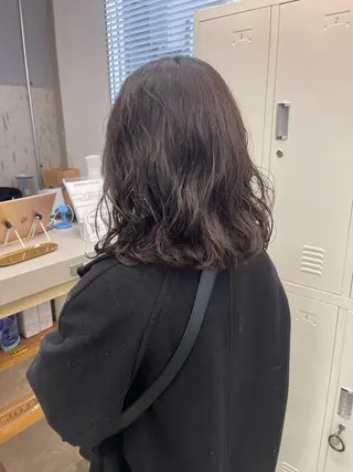 ミディアム カラー パーマ 早瀬裕之 パーマのヘアスタイル