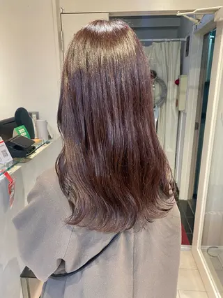 セミロング カラー Aya　ブリーチなし 🌱　ダブルカラーのヘアスタイル