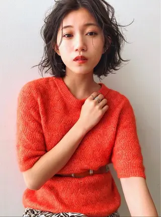 ショート カラー k-twoたき✨艶感 カラー/美髪矯正のヘアスタイル