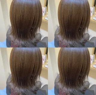 ミディアム カラー 金島 青のヘアスタイル