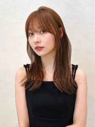 セミロング カラー パーマ kazuki【顔周り ×レイヤーカット】のヘアスタイル