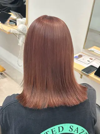 ミディアム カラー ハイライト/レイヤー /艶髪/吉田愛望のヘアスタイル