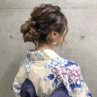セミロング ヘアアレンジ 卒業式お呼ばれ🕊️ ヘアセット✴︎ミキのヘアスタイル