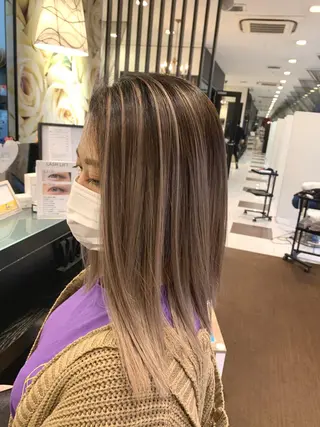 セミロング カラー EARTH石巻店 尾形  裕のヘアスタイル