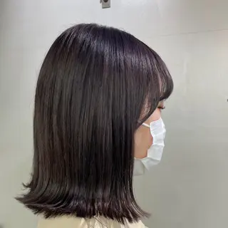 ミディアム カラー 髪質改善/透明感カラ ー/縮毛/ meiのヘアスタイル