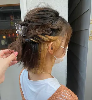 ショート カラー ヘアアレンジ SEAM アキホのヘアスタイル