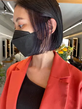 ショート カラー センターパート/ 暖色カラーayuのヘアスタイル