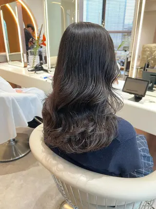 セミロング カラー 韓国レイヤー🇰🇷 韓国研修◎渋谷カイトのヘアスタイル