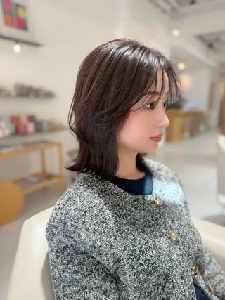 ミディアム カラー 安永 涼のヘアスタイル