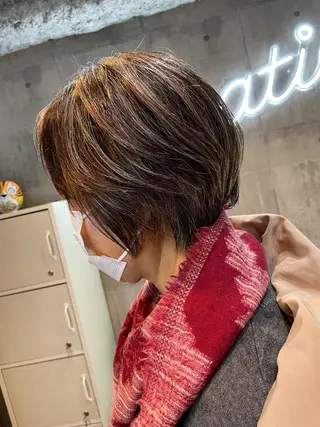 ショート カラー パーマ ヘアアレンジ メンズ キッズ ネイル マツエク・マツパ アイブロウ 北千住10分 肥高　壮汰のヘアスタイル