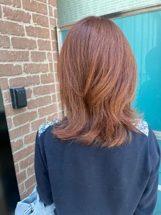 ミディアム カラー パーマ ヘアアレンジ メンズ キッズ ネイル マツエク・マツパ アイブロウ 久木原 ゆりのヘアスタイル