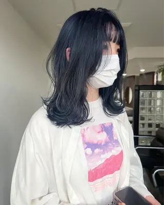 セミロング タナカ レイヤのヘアスタイル