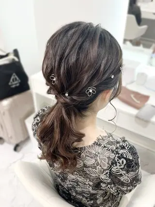 ミディアム ヘアアレンジ ヘアセット専門店 Rのヘアスタイル