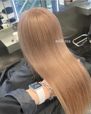 セミロング カラー ヘアアレンジ ハイトーン/透明感 髪質改善/rinaのヘアスタイル