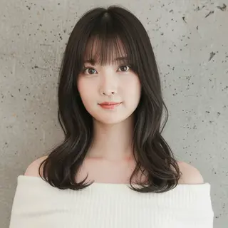 セミロング ハッシュカット 田窪珠妃のヘアスタイル