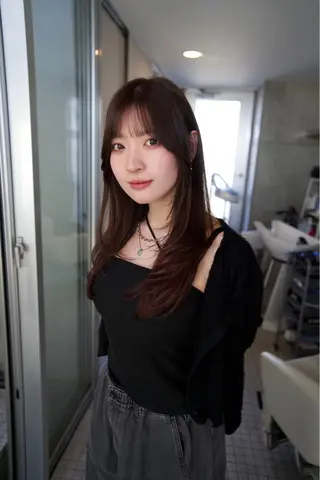 ロング カラー ウルフカット ハッシュカット/七海のヘアスタイル