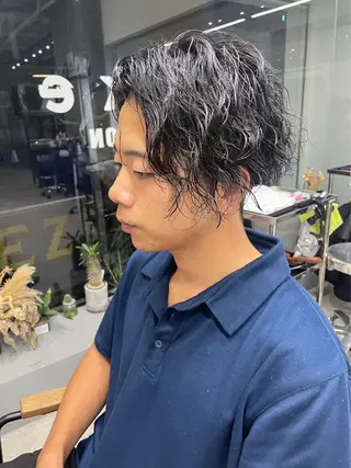 ミディアム パーマ メンズ メンズ専門サロン wokeのヘアスタイル