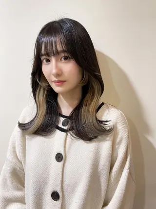 ミディアム 保野加/トレンドボブ 透明感爆発カラーのヘアスタイル